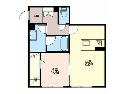 SH・AMANE(1LDK/1階)の間取り写真