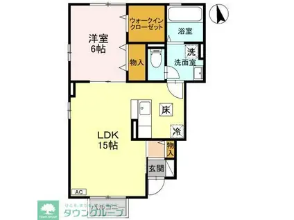 リビングタウン西大宮V(1LDK/1階)の間取り写真