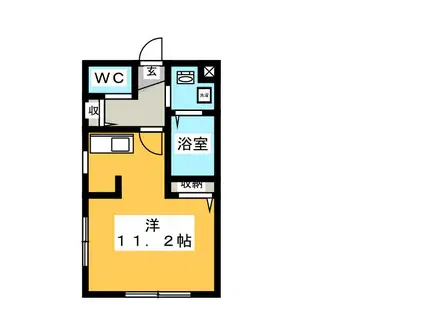 ディ・ガルテン ノード棟(ワンルーム/1階)の間取り写真