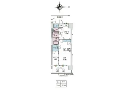 スプランディッドあびこ駅前(2LDK/11階)の間取り写真
