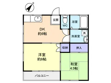 斉藤ハウス(2DK/2階)の間取り写真