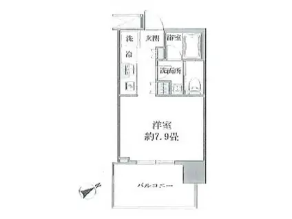 ブリリアタワー浜離宮(ワンルーム/7階)の間取り写真