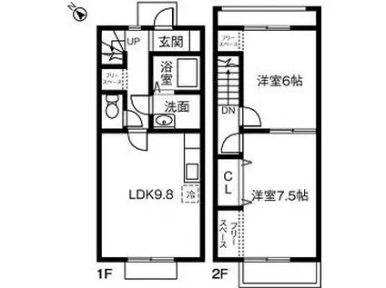 AVEX25(2LDK/1階)の間取り写真