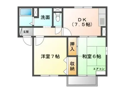 サニーホームズYAKENO(2DK/2階)の間取り写真