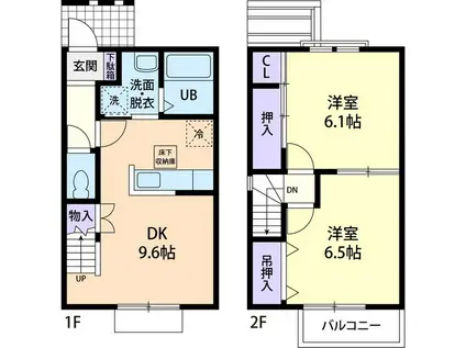 フォーリアA(2DK/1階)の間取り写真