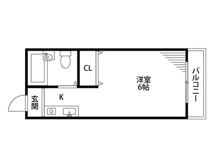 トモエハイツ(ワンルーム/2階)の間取り写真