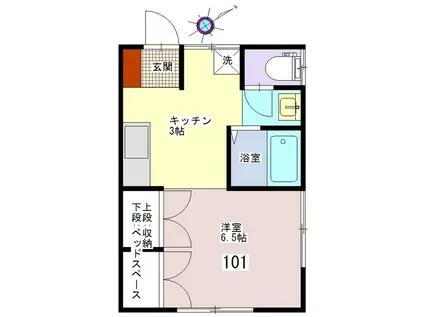 エミールハイツ(1K/1階)の間取り写真