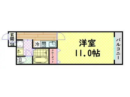 FLOURISH(ワンルーム/2階)の間取り写真