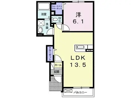 ファインステート(1LDK/1階)の間取り写真
