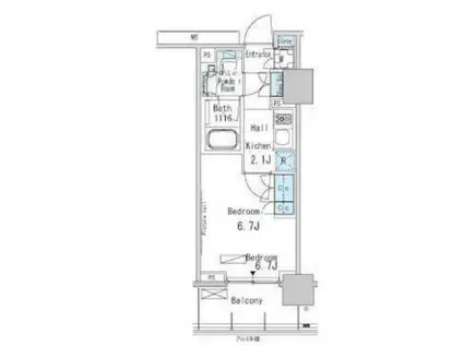 パークアクシス蒲田ステーションゲート(1K/7階)の間取り写真