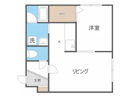 ブランノワール東区役所(1DK/4階)の間取り写真