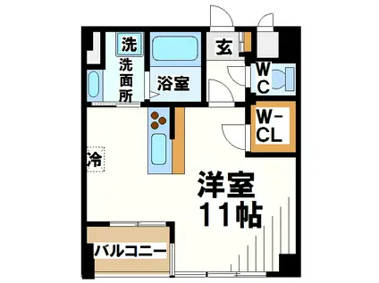 ラフィネール(1K/2階)の間取り写真