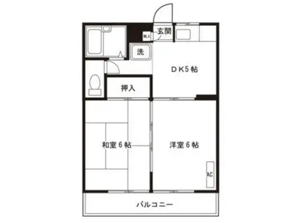 ピア永田(2DK/3階)の間取り写真