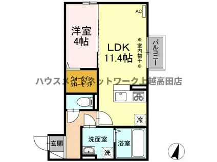 プレミアステイツA(1LDK/2階)の間取り写真