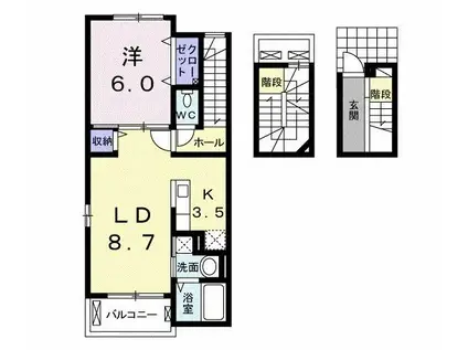 グラン・シャリオ A(1LDK/3階)の間取り写真