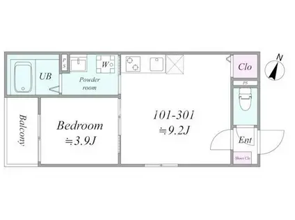 KASHIWA STREAM カシワストリーム(1LDK/1階)の間取り写真