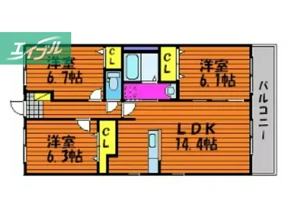 アヴァンセ(3LDK/3階)の間取り写真