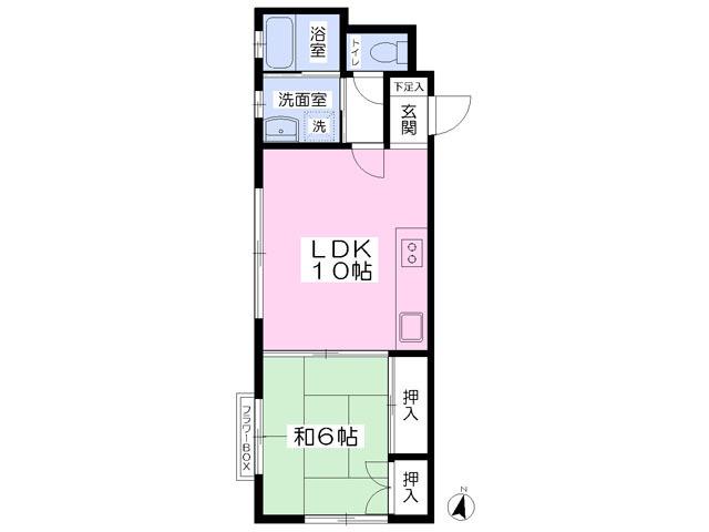 ジュネス雅(1LDK/1階)の間取り写真
