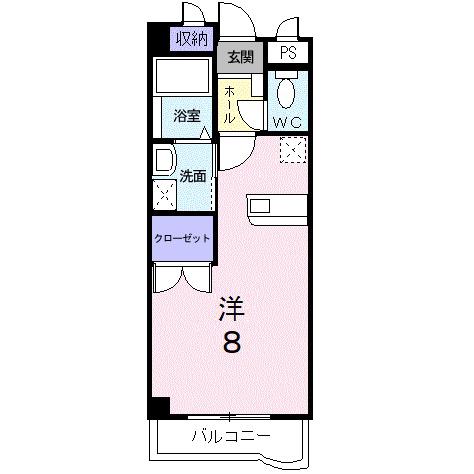 アヴァンシアM(ワンルーム/2階)の間取り写真
