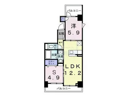 レパラール関口(1SLDK/3階)の間取り写真