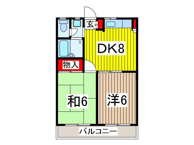 大成マンション(2DK/3階)の間取り写真