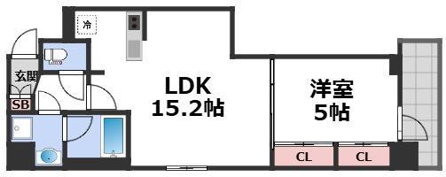 PARK LANE KUJO(1LDK/3階)の間取り写真