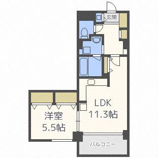 札幌まち家勇(1LDK/3階)の間取り写真