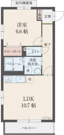 ザ・ハウス2(1LDK/1階)の間取り写真
