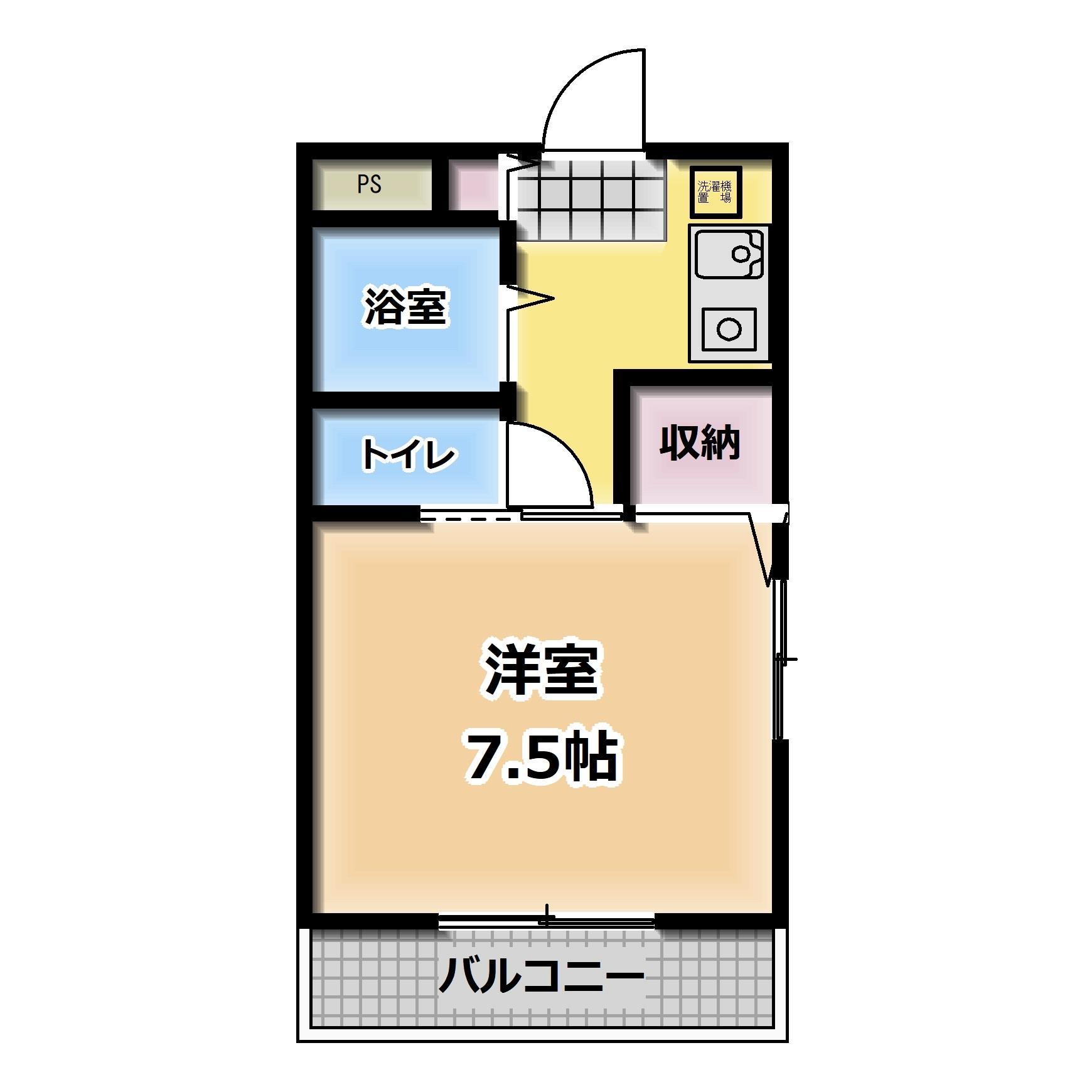 エクセル御幸(1K/1階)の間取り写真