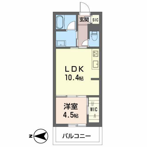SHAMAISON FORESTAII(1LDK/4階)の間取り写真