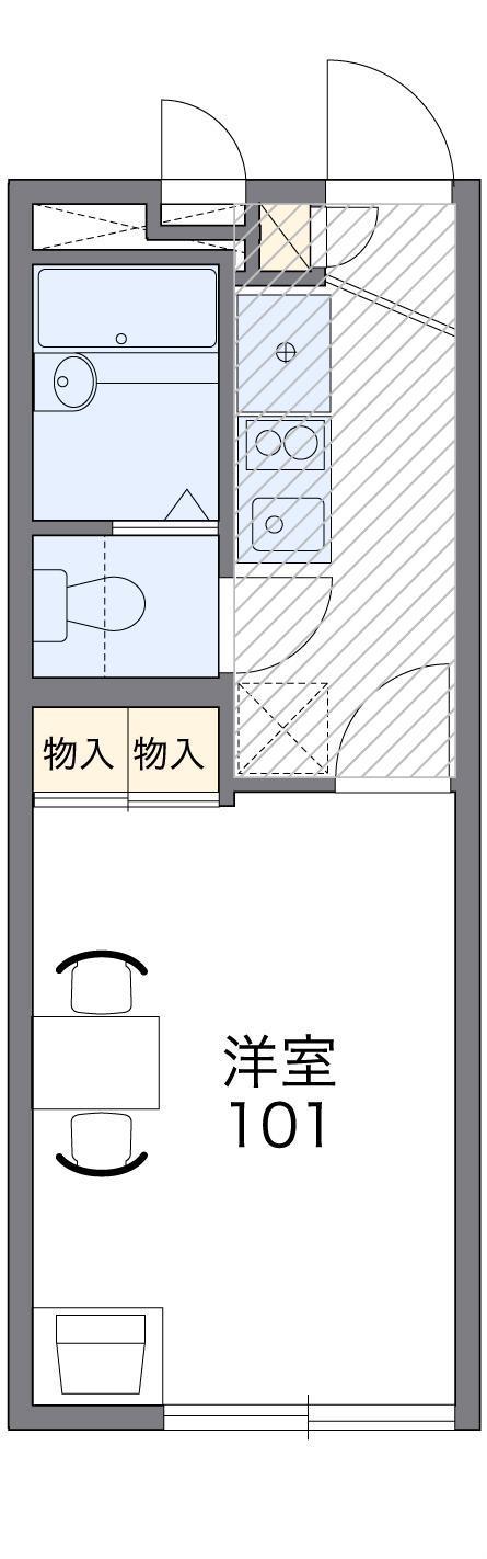 レオパレスWINDSIII(1K/1階)の間取り写真