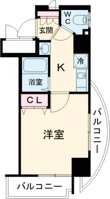 ラナップスクエア神戸県庁前(1K/8階)の間取り写真