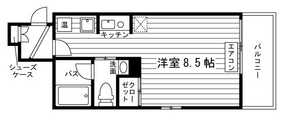 パンシオンN14(1DK/5階)の間取り写真