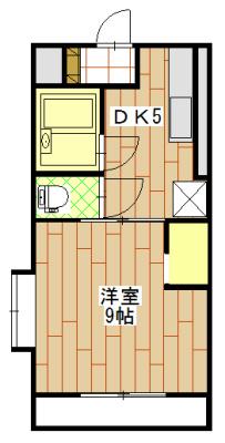 サンリバーM(1DK/3階)の間取り写真