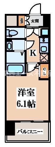 CREST TAPP 大阪イースト(1K/11階)の間取り写真