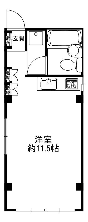 内藤ビル(ワンルーム/3階)の間取り写真