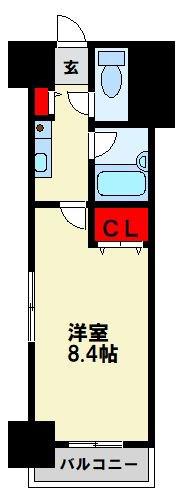 ギャラン筒井(1K/2階)の間取り写真