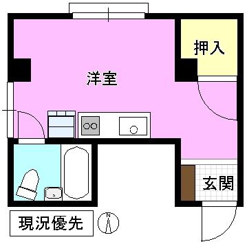 小野ビル(ワンルーム/2階)の間取り写真