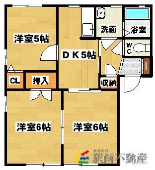 フローレンス上峰A(3DK/2階)の間取り写真