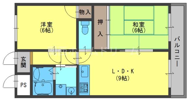 プライムハイム(2LDK/4階)の間取り写真