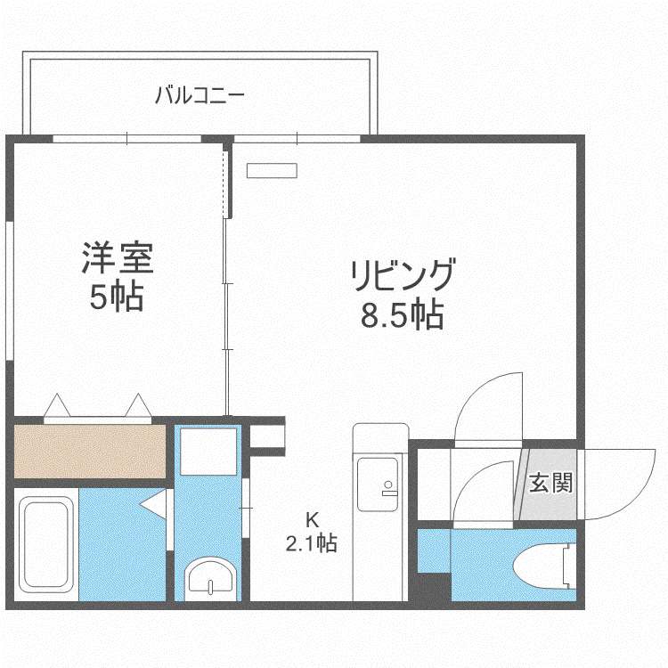 カレラ平和通(1LDK/4階)の間取り写真