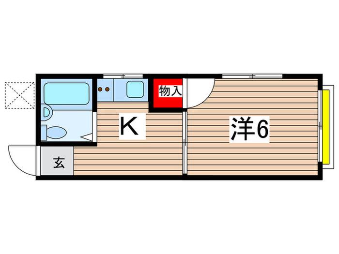 サンホワイト森山(1K/2階)の間取り写真