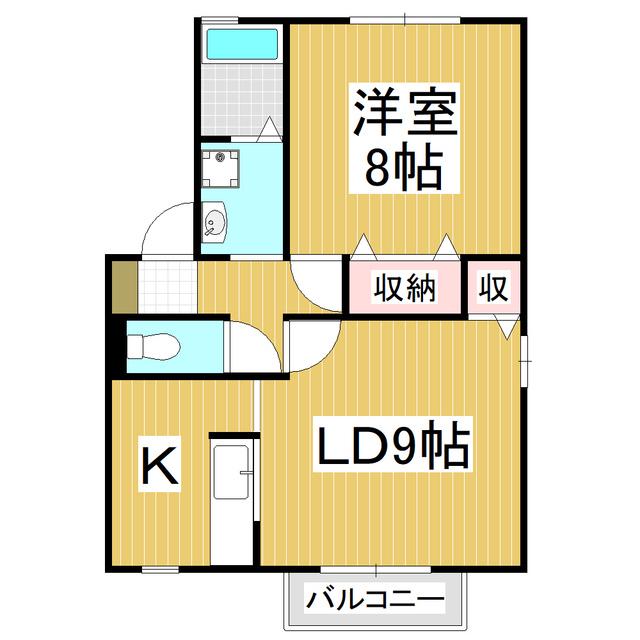 セジュール・F(1LDK/1階)の間取り写真