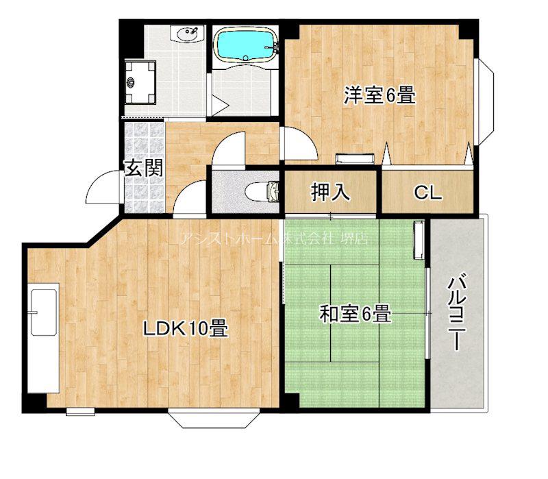 大成マンション(2LDK/3階)の間取り写真