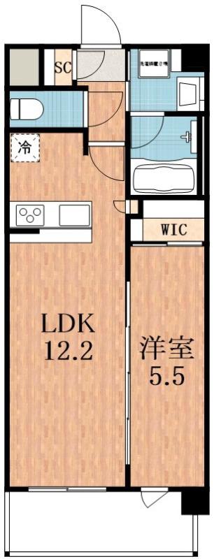 スプランディッド天王寺サウス(1LDK/3階)の間取り写真