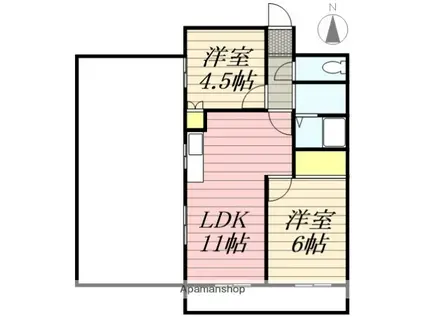 サンライズ清武(2LDK/7階)の間取り写真