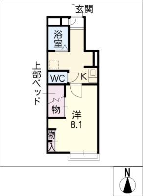 レオパレスふじなみ(1K/1階)の間取り写真