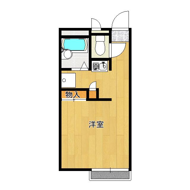 WISTERIA HILL(1K/2階)の間取り写真