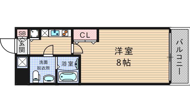 アプリーレ京町堀(1K/7階)の間取り写真