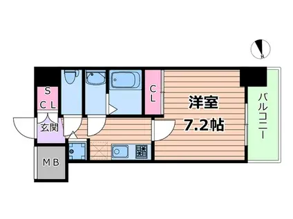 アドバンス大阪城ベレッツァ(1K/10階)の間取り写真